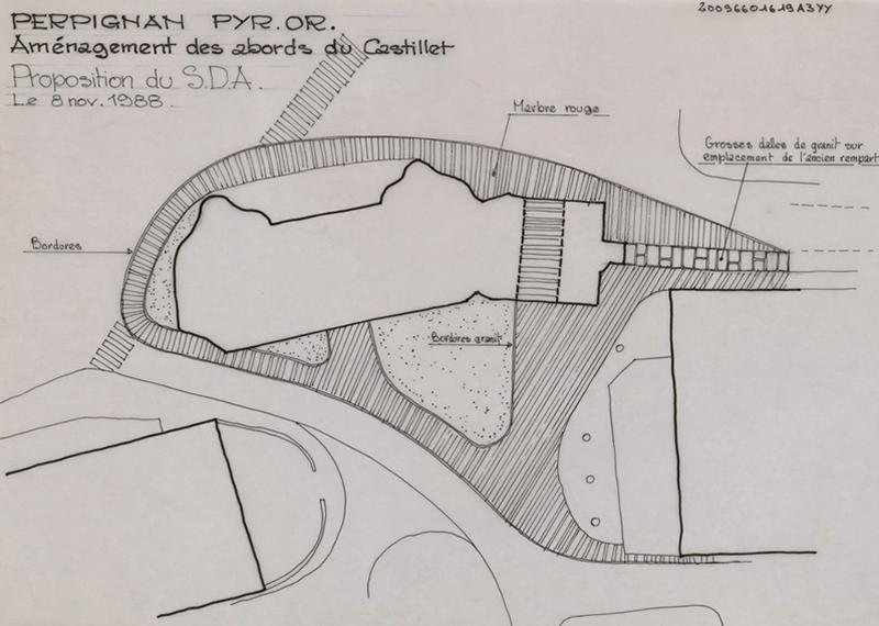 Aménagement des abords ; proposition du SDAP : plan avec localisation des travaux à effectuer.