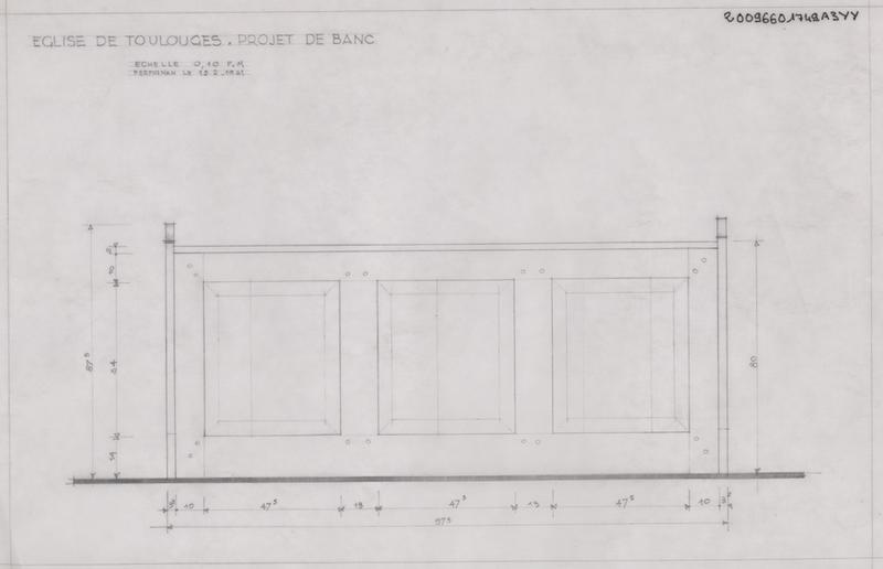 Projet de banc : élévation.