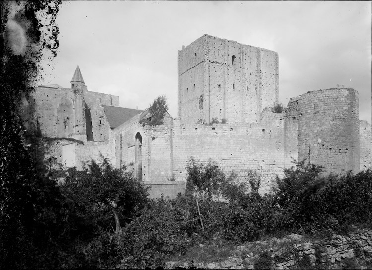 Ensemble sud-ouest : partie de l’enceinte et donjon