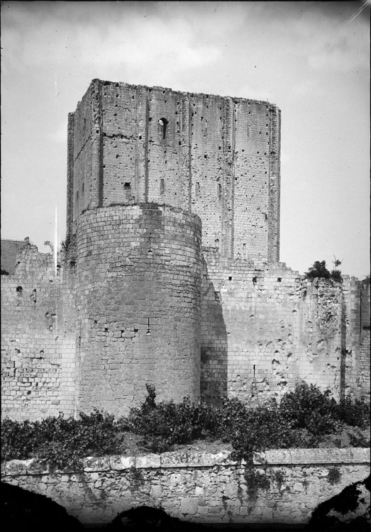 Façade sud : tours à éperon et donjon