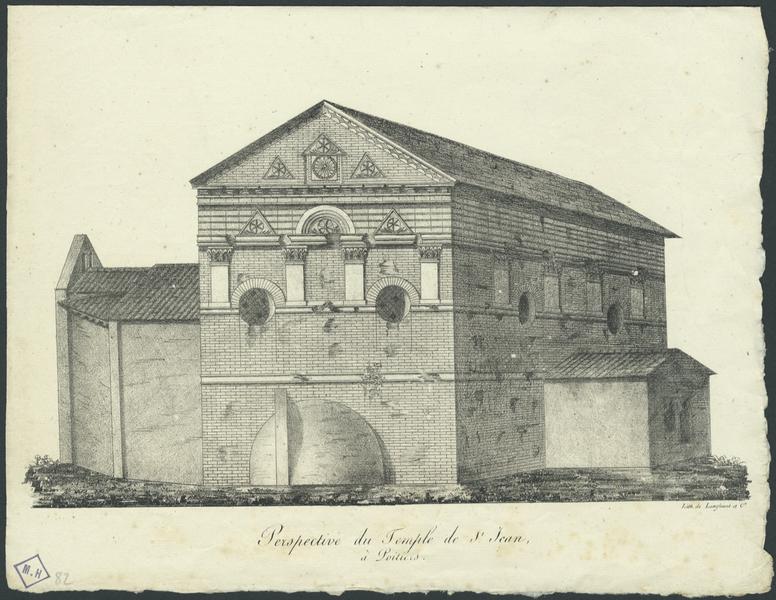 Gravure : Perspective du temple de Saint-Jean