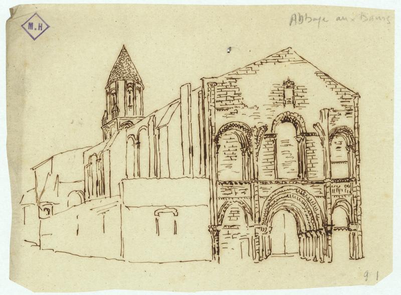 Dessin : Vue d'ensemble de l'abbatiale