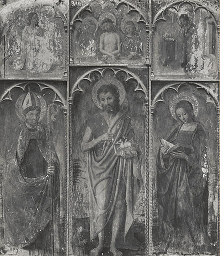 retable, tableaux (3) : saint Jean-Baptiste, Sainte Pétronille, Saint Godard