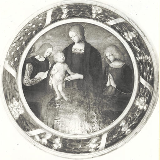 tableau, cadre : Vierge à l'Enfant entre deux anges (la)