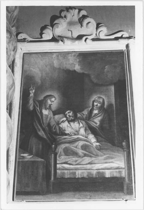 Deux tableaux et leurs cadres : La Fuite en Egypte et La Mort de Saint Joseph