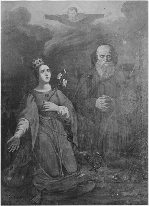 Tableau : Saint Antoine l’ermite et sainte Philomène, vue générale