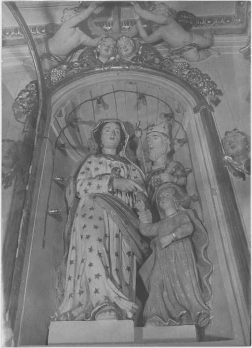 groupe sculpté : Sainte Anne, la Vierge et Joachim, vue générale