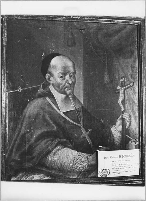 Tableau et son cadre : portrait de Monseigneur Recrosio, évêque de Nice (1727-1732)