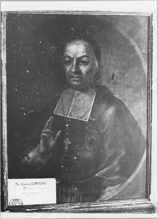 tableau et son cadre : portrait de Monseigneur Cantono, évêque de Nice (1741-1763), vue générale - © Ministère de la Culture (France), Médiathèque du patrimoine et de la photographie, diffusion RMN-GP