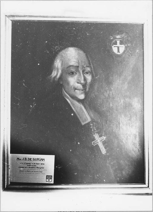 Tableau et son cadre : portrait de Monseigneur de Surian, évêque de Vence (1737-1764)