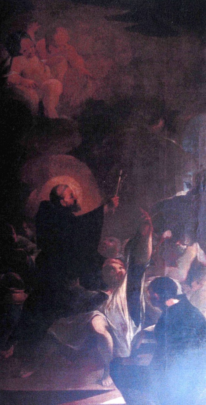 tableau : Saint Benoît exorcisant un possédé du démon