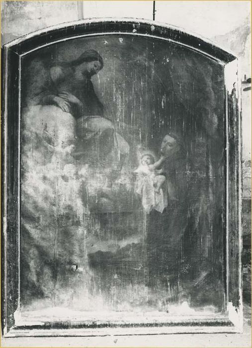 Tableau, cadre : la Vierge à l'Enfant apparaissant à saint Antoine de Padoue