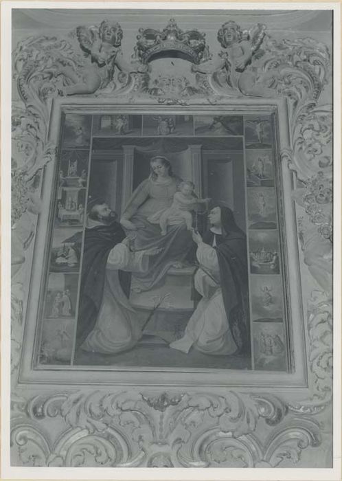 autel retable de la Vierge-du-Rosaire, tableau : l'Institution du rosaire entourée des quinze mystères - © Ministère de la Culture (France), Médiathèque du patrimoine et de la photographie, diffusion GrandPalaisRmn Photo