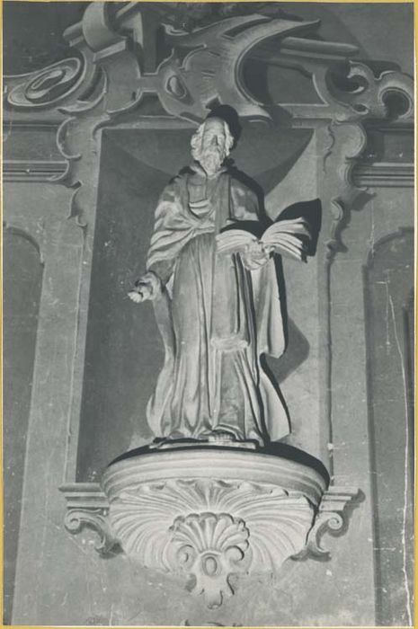 autel retable de la chapelle Saint-Antoine abbé, tableau : Saint Antoine assistant saint Paul ermite dans le désert, entouré de la Vierge à l'Enfant, sainte Anne et un docteur de l'église - © Ministère de la Culture (France), Médiathèque du patrimoine et de la photographie, diffusion GrandPalaisRmn Photo