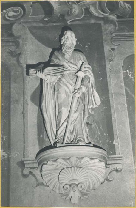 autel retable de la chapelle Saint-Antoine abbé, tableau : Saint Antoine assistant saint Paul ermite dans le désert, entouré de la Vierge à l'Enfant, sainte Anne et un docteur de l'église - © Ministère de la Culture (France), Médiathèque du patrimoine et de la photographie, diffusion GrandPalaisRmn Photo