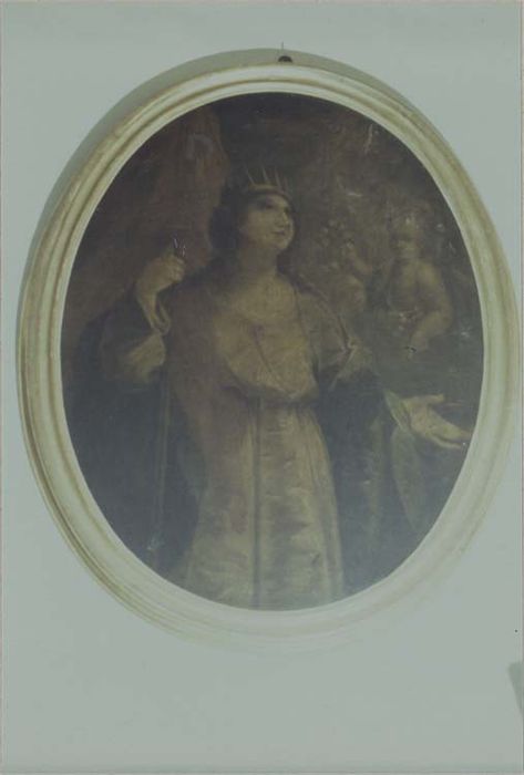 médaillons et leur cadre : sainte Lucie et sainte Ursule