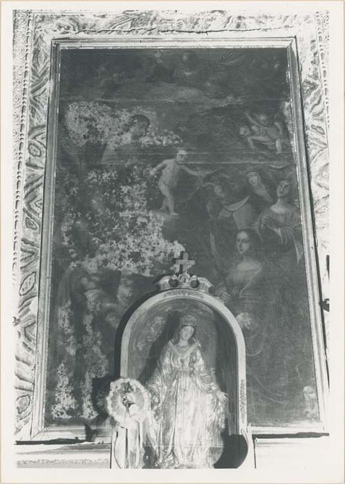 décor de la chapelle de la Vierge médiatrice : autel, retable, statue : l'Enfant Jésus portant sa croix, tableau : Vierge à l'Enfant entourée de saints, voûte : la Visitation, le Couronnement de la Vierge - © Ministère de la Culture (France), Médiathèque du patrimoine et de la photographie, diffusion GrandPalaisRmn Photo