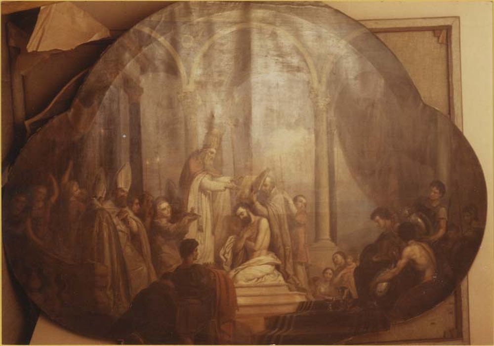 tableau, cadre : le Baptême de Constantin par le pape Sylvestre - © Ministère de la Culture (France), Médiathèque du patrimoine et de la photographie, diffusion GrandPalaisRmn Photo