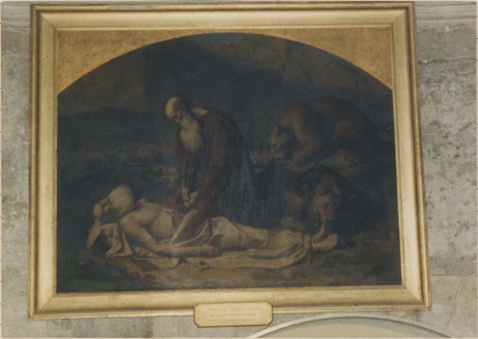 tableau, cadre : la Mort de saint Paul, premier ermite