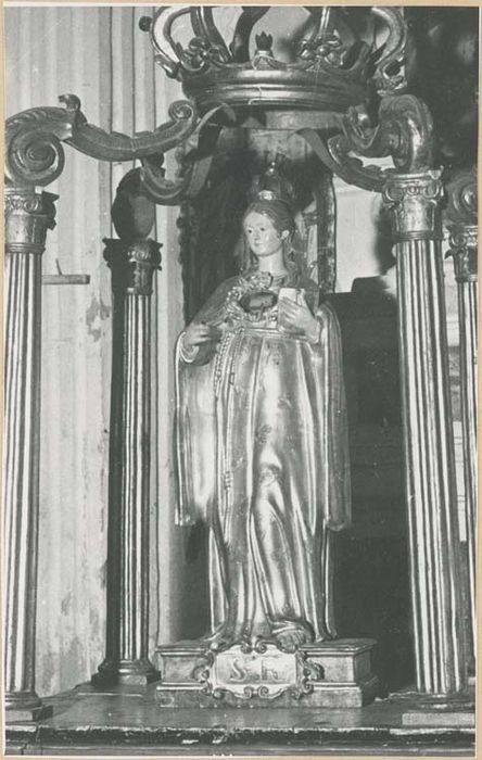 Statue-reliquaire et dais de procession : Sainte Rosalie