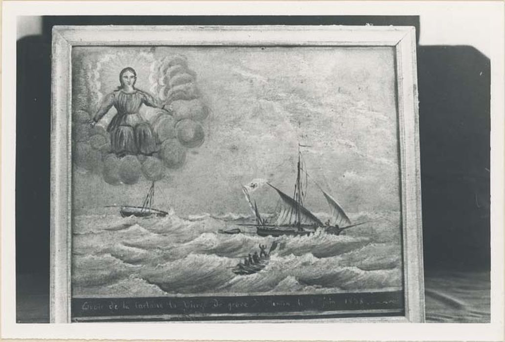 tableau ex-voto : Trois bateaux sur la mer agitée - © Ministère de la Culture (France), Médiathèque du patrimoine et de la photographie, diffusion GrandPalaisRmn Photo