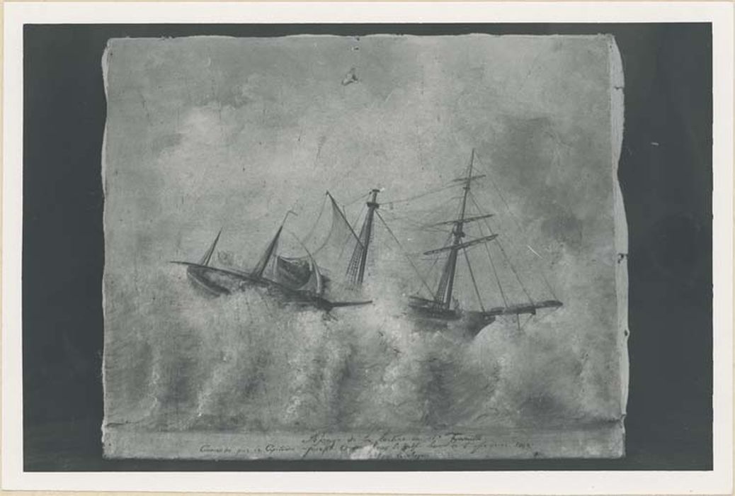 tableau ex-voto : Deux bateaux dans la tempête - © Ministère de la Culture (France), Médiathèque du patrimoine et de la photographie, diffusion GrandPalaisRmn Photo