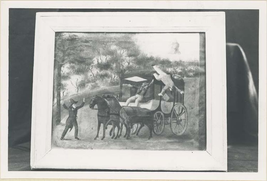 tableau ex-voto : Homme tombant d'une voiture - © Ministère de la Culture (France), Médiathèque du patrimoine et de la photographie, diffusion GrandPalaisRmn Photo