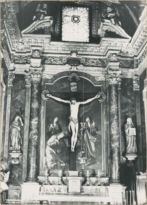 retable, tableau : la Crucifixion