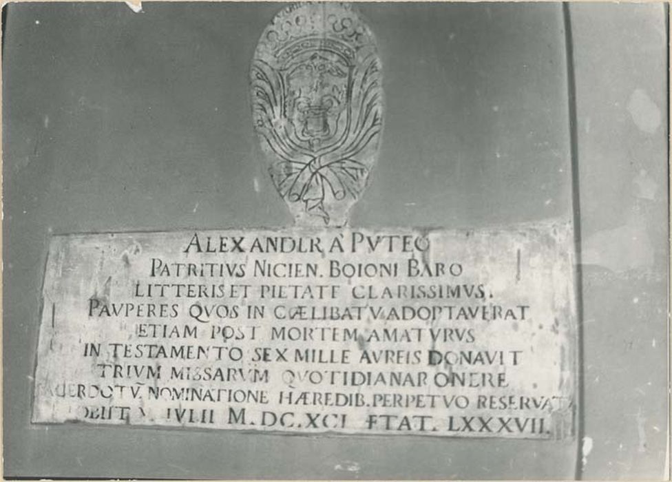 plaque commémorative de fondation d'Alexandre del Pozzo