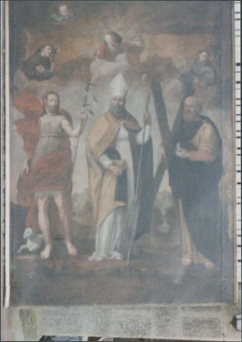 retable, tableau : Saint Eloi entre saint Jean-Baptiste et saint André