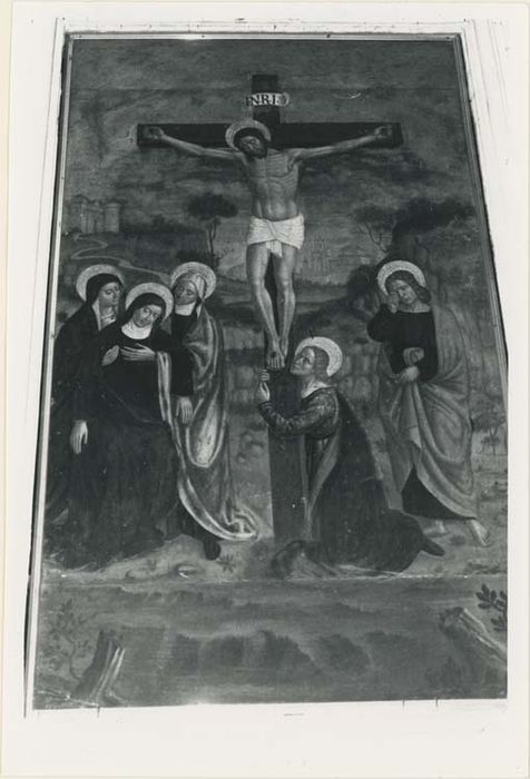 autel, retable, 3 gradins, tableau : la Crucifixion