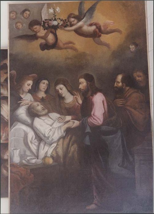 tableau et son cadre : la Mort de saint Joseph