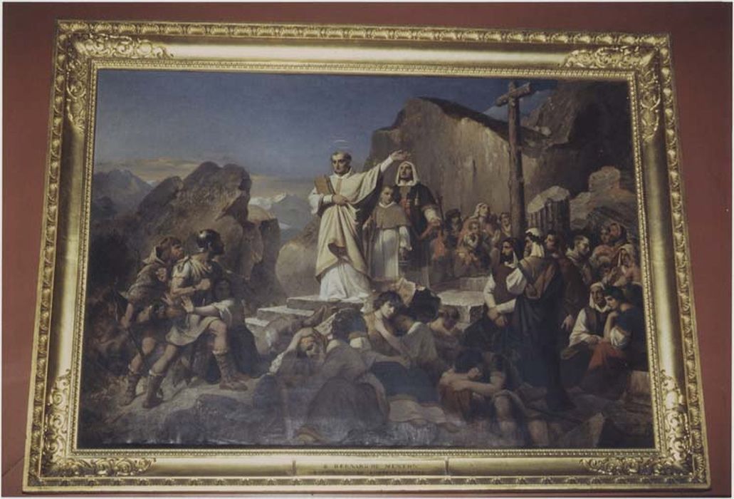 tableau et son cadre : Saint Bernard de Menthon enseignant le christianisme - © Ministère de la Culture (France), Médiathèque du patrimoine et de la photographie, diffusion GrandPalaisRmn Photo