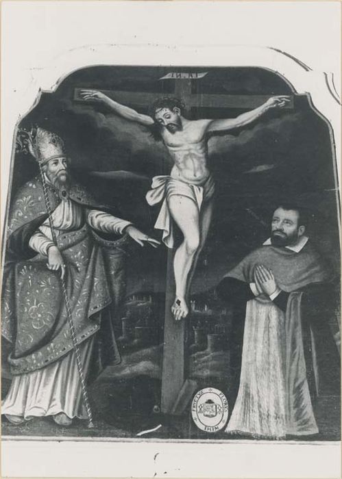 tableau : la Crucifixion avec saint Crépin et un donateur - © Ministère de la Culture (France), Médiathèque du patrimoine et de la photographie, diffusion GrandPalaisRmn Photo