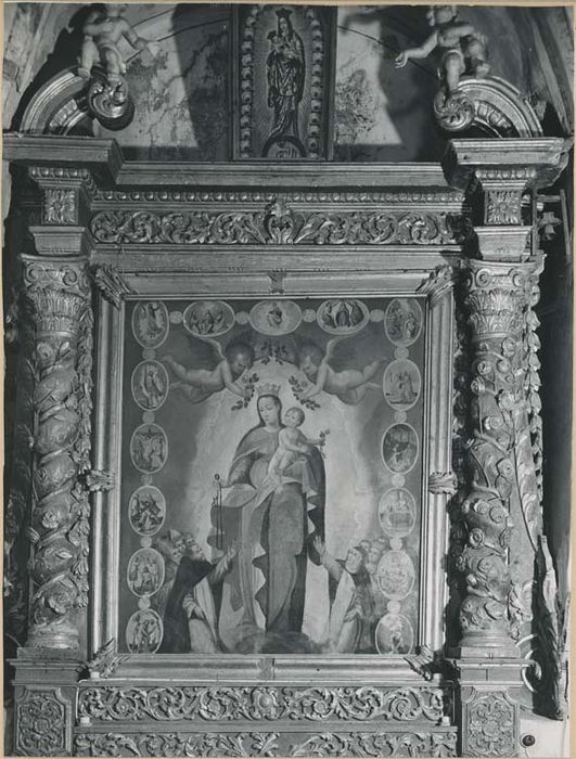 retable, tableau : la Vierge du rosaire