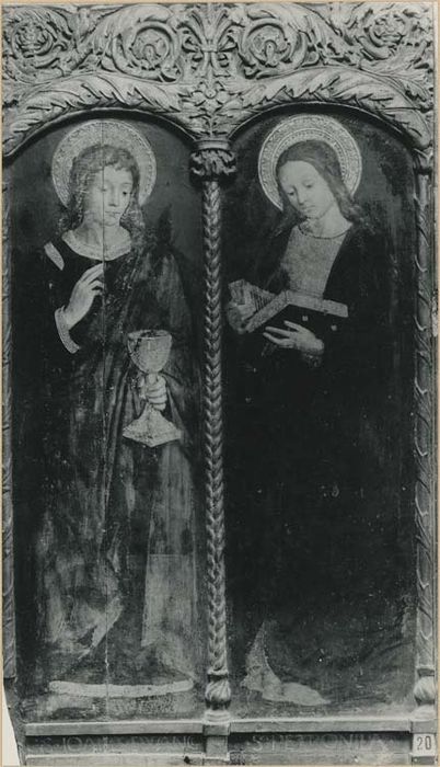 2 tableaux : Saint Jean, sainte Pétronille, saint pierre, saint Martin