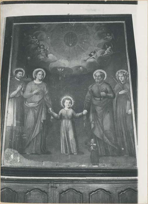 tableau, cadre : la Sainte Famille, entre saint Charles Borromée et sainte Catherine de Sienne - © Ministère de la Culture (France), Médiathèque du patrimoine et de la photographie, diffusion GrandPalaisRmn Photo