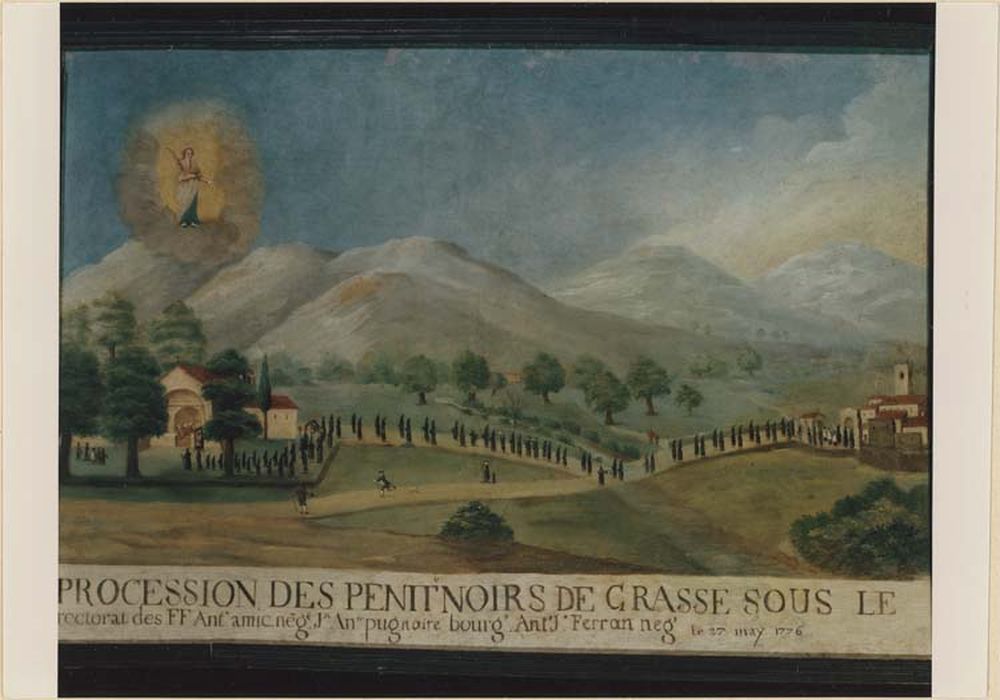 tableau ex-voto : la Procession des pénitents noirs de Grasse