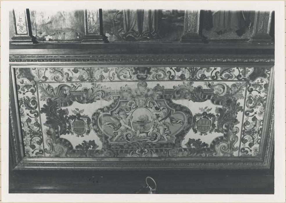 devant d'autel à l'emblème de l'archiconfrérie des Pénitents Noirs : Saint Jean le décollé