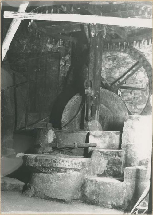 machine à extraire des fluides (moulin à olives et son mécanisme)