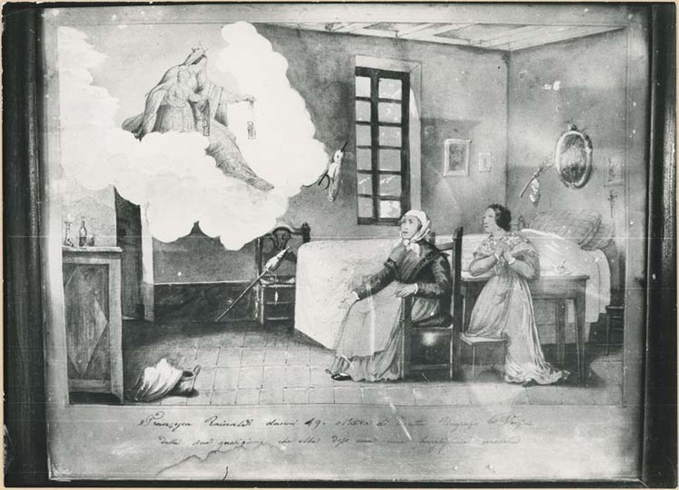 tableau ex-voto : Femme priant dans une chambre - © Ministère de la Culture (France), Médiathèque du patrimoine et de la photographie, diffusion GrandPalaisRmn Photo