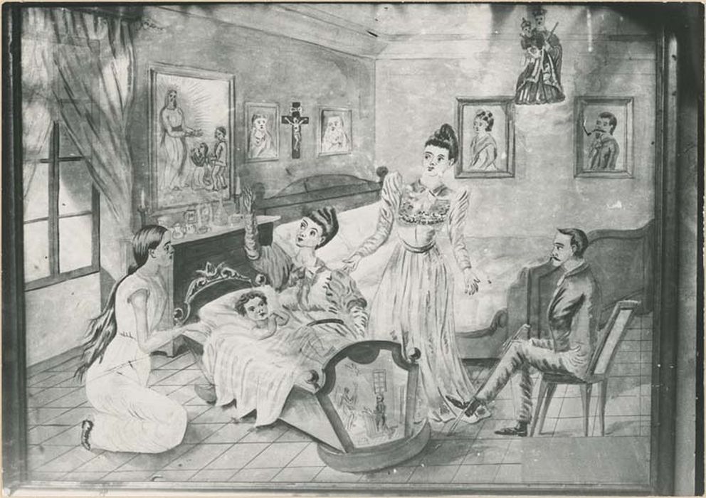 tableau ex-voto : Chambre d'un enfant malade - © Ministère de la Culture (France), Médiathèque du patrimoine et de la photographie, diffusion GrandPalaisRmn Photo