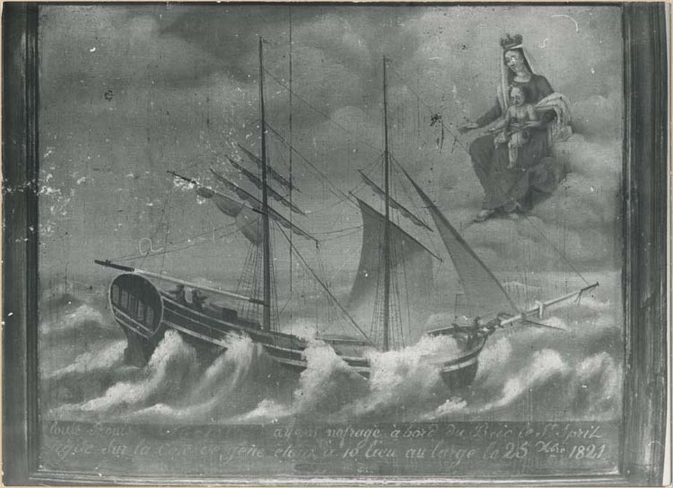 tableau ex-voto : Bateau dans la tempête - © Ministère de la Culture (France), Médiathèque du patrimoine et de la photographie, diffusion GrandPalaisRmn Photo