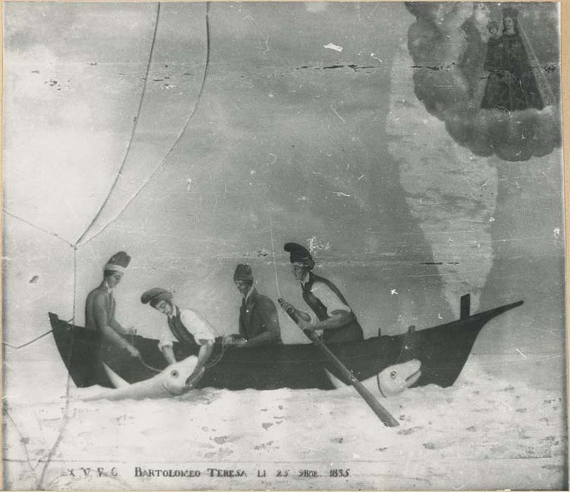 tableau ex-voto : Barque attaquée par des squales - © Ministère de la Culture (France), Médiathèque du patrimoine et de la photographie, diffusion GrandPalaisRmn Photo