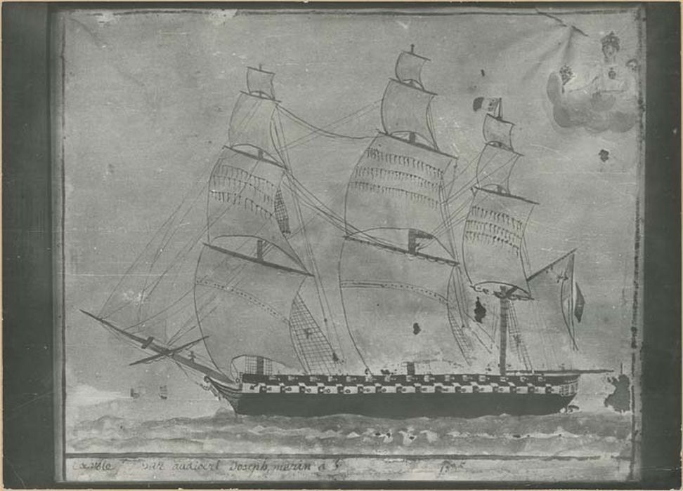 tableau ex-voto : Bateau sur la mer calme - © Ministère de la Culture (France), Médiathèque du patrimoine et de la photographie, diffusion GrandPalaisRmn Photo