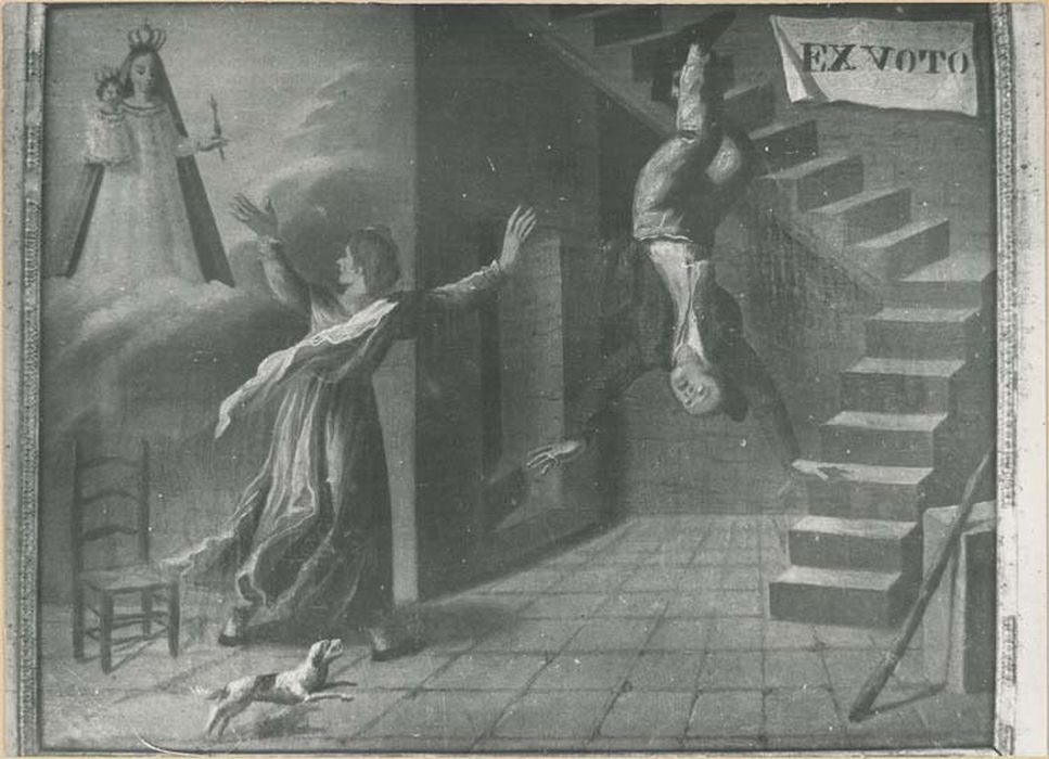 tableau ex-voto : Homme tombant d'un escalier - © Ministère de la Culture (France), Médiathèque du patrimoine et de la photographie, diffusion GrandPalaisRmn Photo