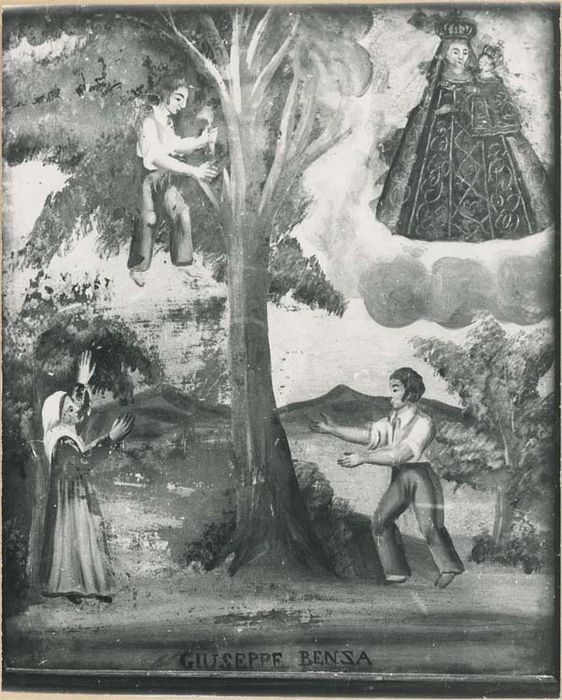 tableau ex-voto : Jeune homme tombant d'un arbre - © Ministère de la Culture (France), Médiathèque du patrimoine et de la photographie, diffusion GrandPalaisRmn Photo