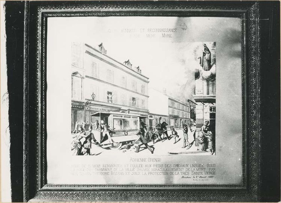 tableau ex-voto, cadre : Fillette renversée par des chevaux - © Ministère de la Culture (France), Médiathèque du patrimoine et de la photographie, diffusion GrandPalaisRmn Photo