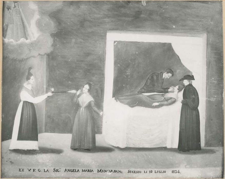 tableau ex-voto : Femme blessée par une arme à feu - © Ministère de la Culture (France), Médiathèque du patrimoine et de la photographie, diffusion GrandPalaisRmn Photo