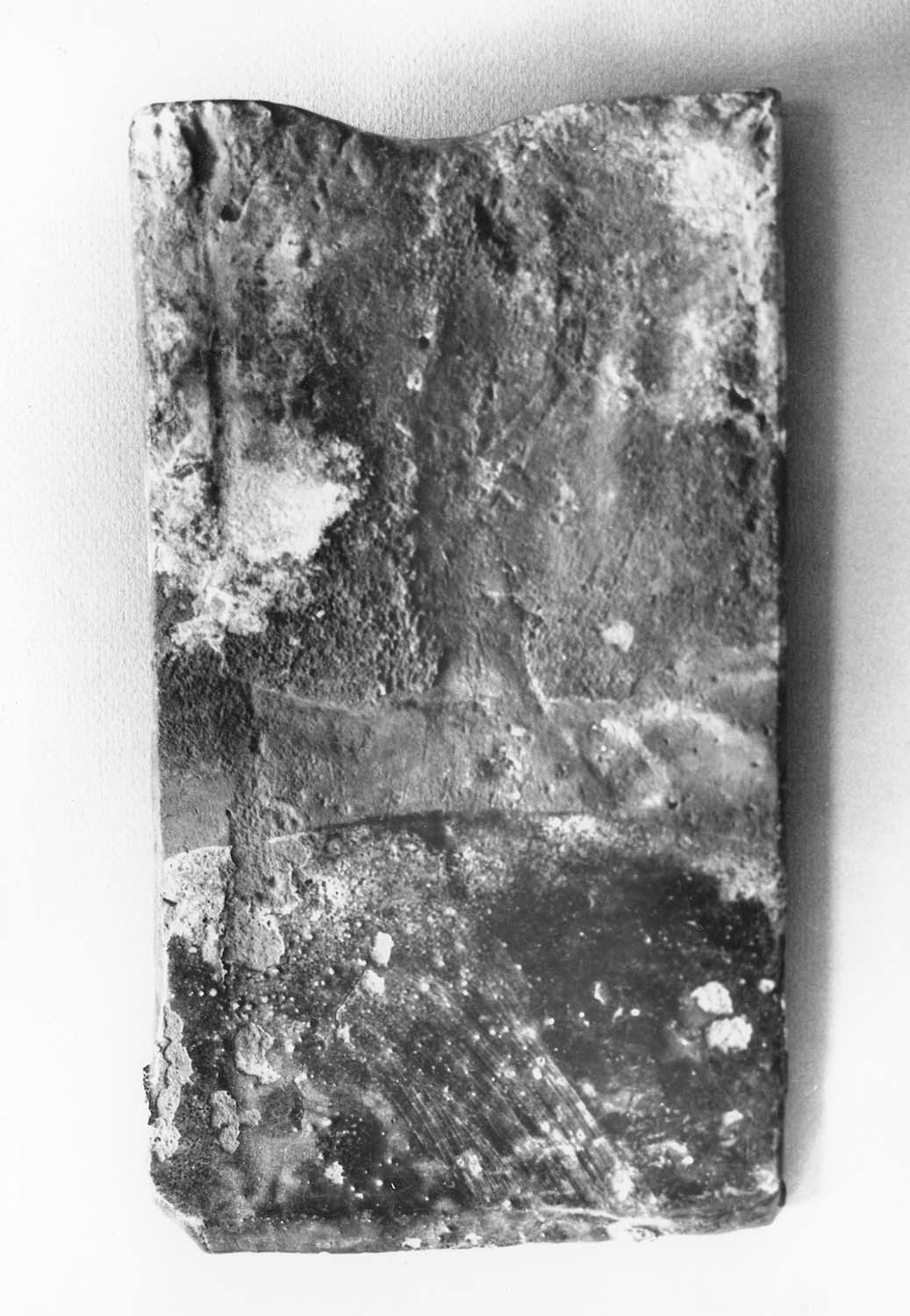 Tuile plate ancienne vernissée biseautée à tenons